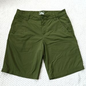 Under Armour Loose Fit Shorts Nylon Mens Heat Gear Green Chesapeake Hydro Sz 34